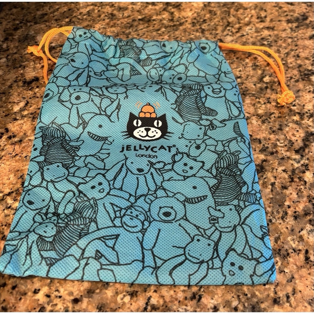 Jellycat London Sack Drawstring Gift Dust Bag 10.5 x 7.5  inch Blue